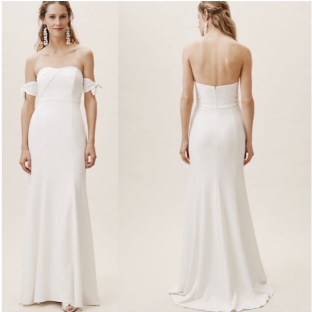 Watters BHLDN Delilah Dress Ivory NWOT
Strapless Off-Shoulder White Evening